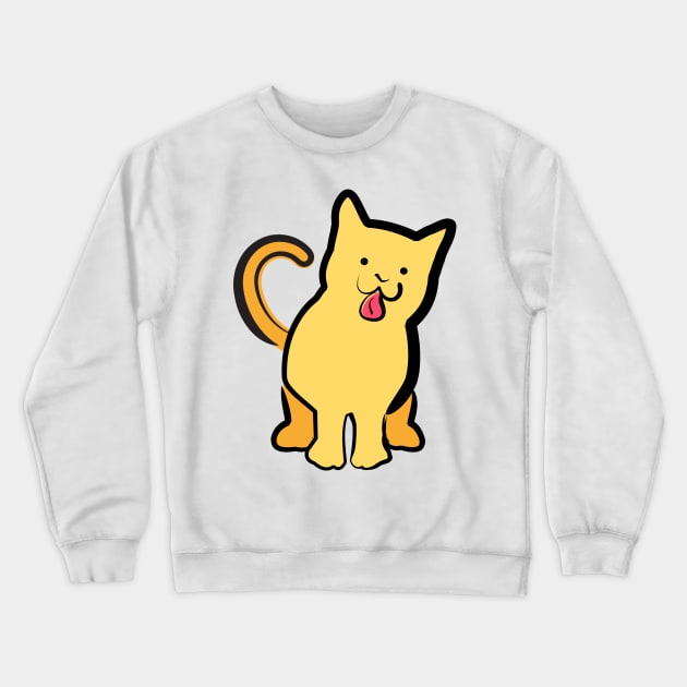 Happy Kitty Crewneck Sweatshirt by evisionarts